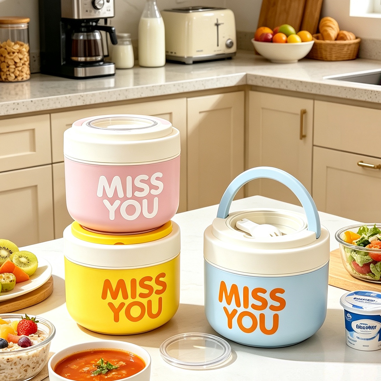 Food Storage Meals - 304 Stainless Steel Insulated Breakfast Cup,