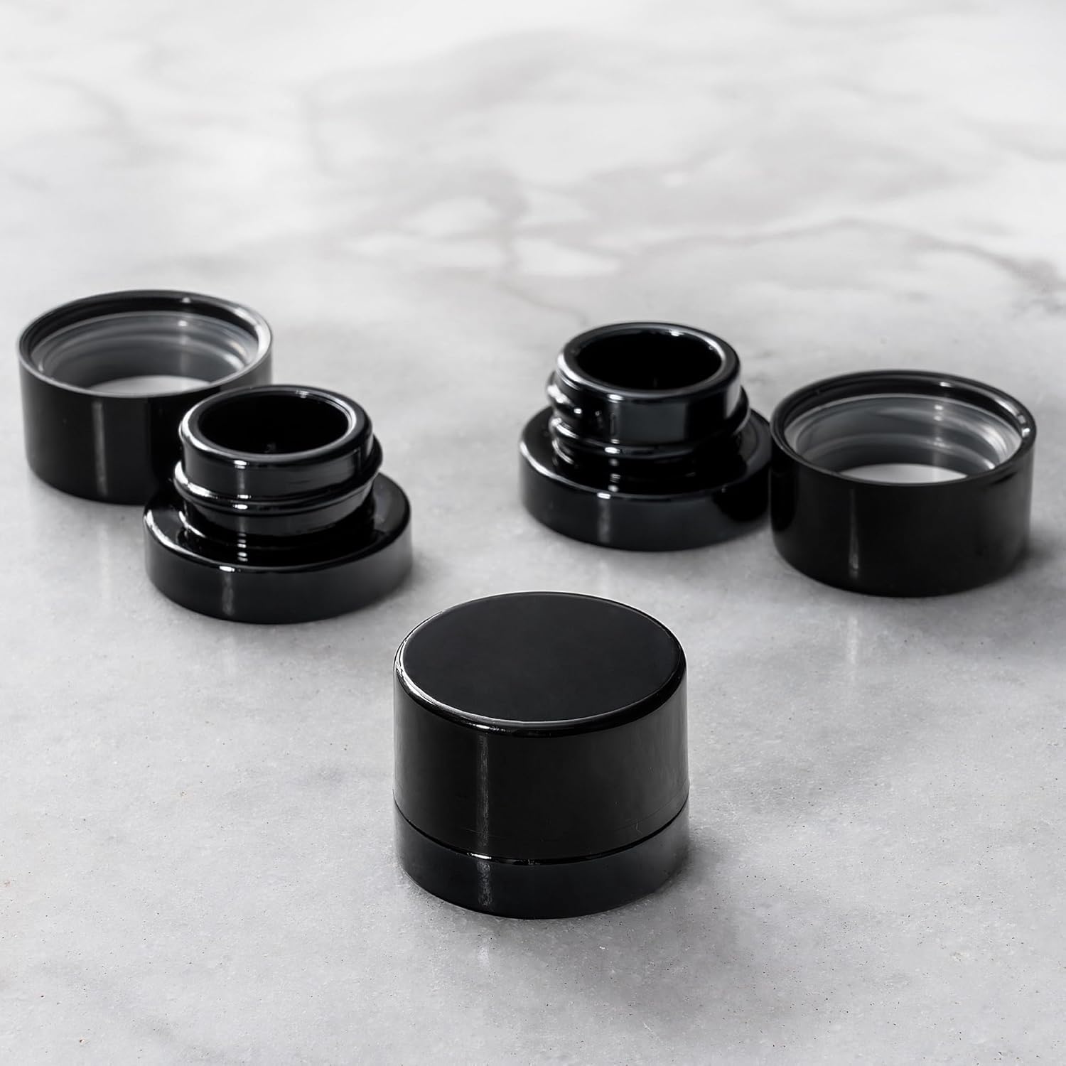 Food Storage Meals - 5ml Thick Black Glass Jars with