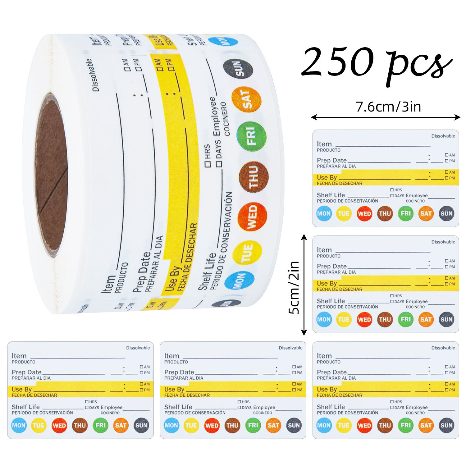 250Pcs/Roll Food Date Labels W - Food Storage Labels ulasan dan harga