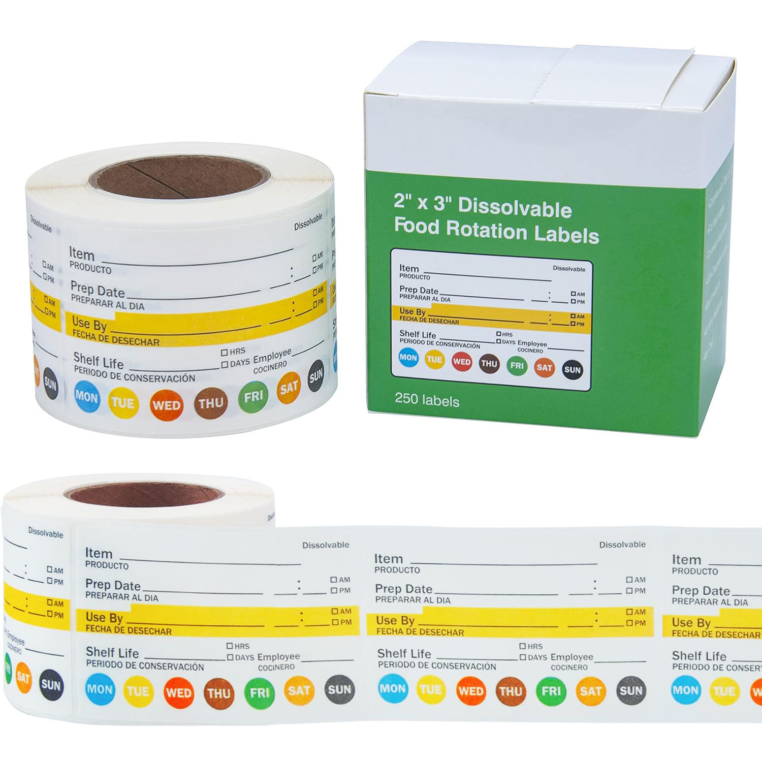 250Pcs/Roll Food Date Labels W - Food Storage Labels ulasan dan harga