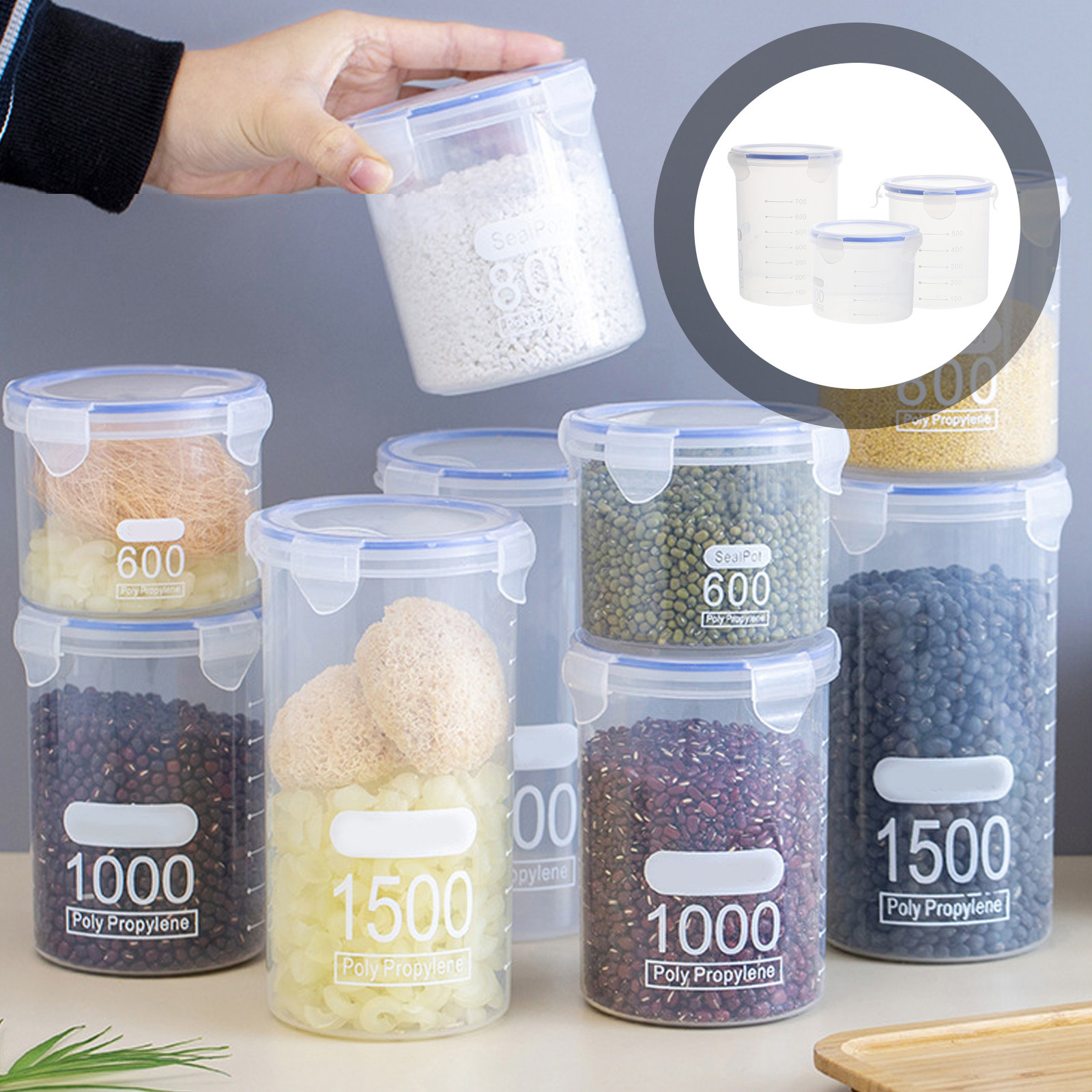 Airtight Food Storage Jars 6 P - Food Storage Containers ulasan dan harga