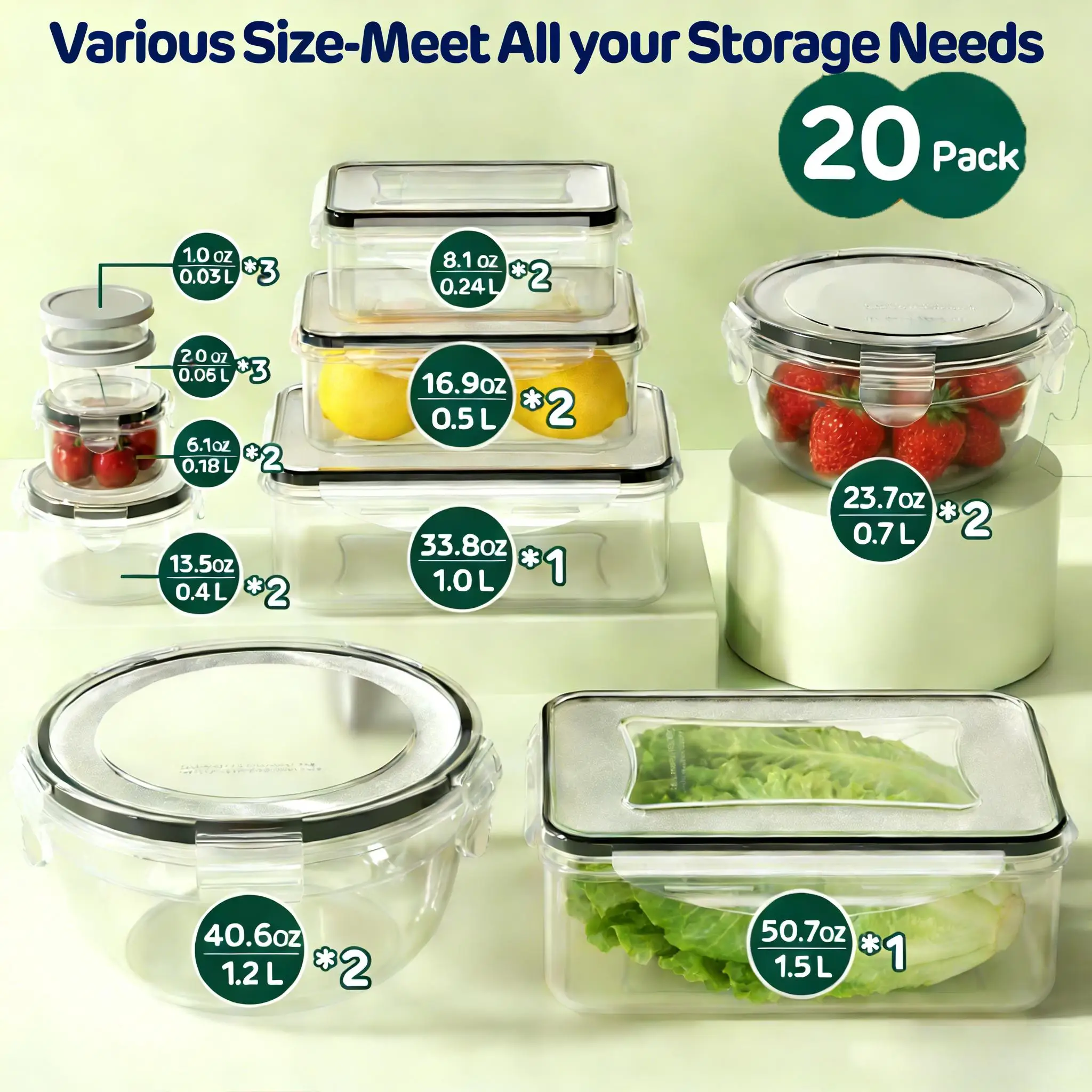 40/42/50/52/62Pcs Large Airtig - Food Storage Meals ulasan dan harga
