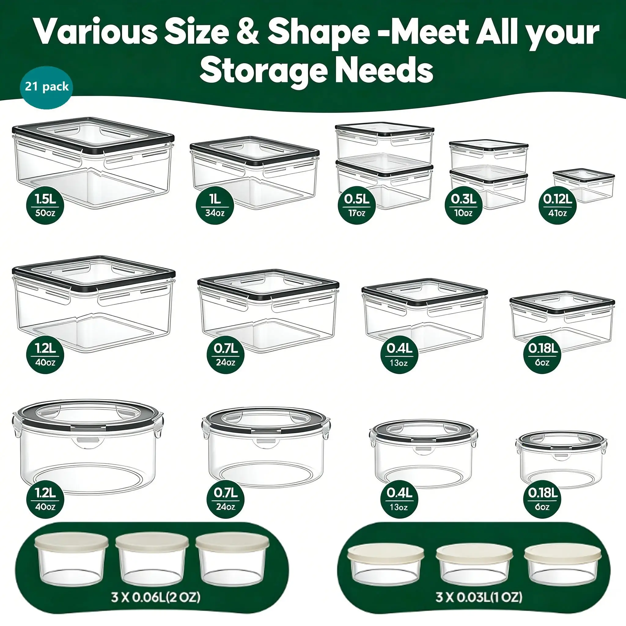 40/42/50/52/62Pcs Large Airtig - Food Storage Meals ulasan dan harga