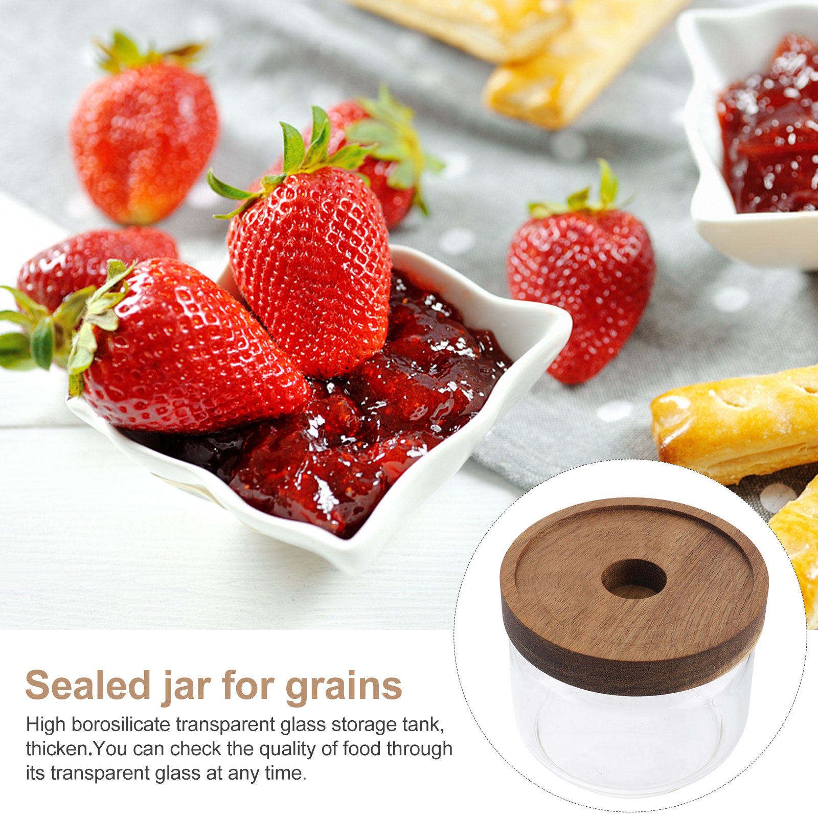 2Pcs Glass Storage Jar Sealed  - Food Storage Containers ulasan dan harga