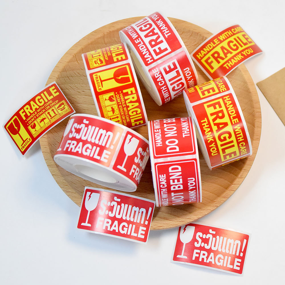 250Pcs Fragile Warning Sticker - Food Storage Labels ulasan dan harga