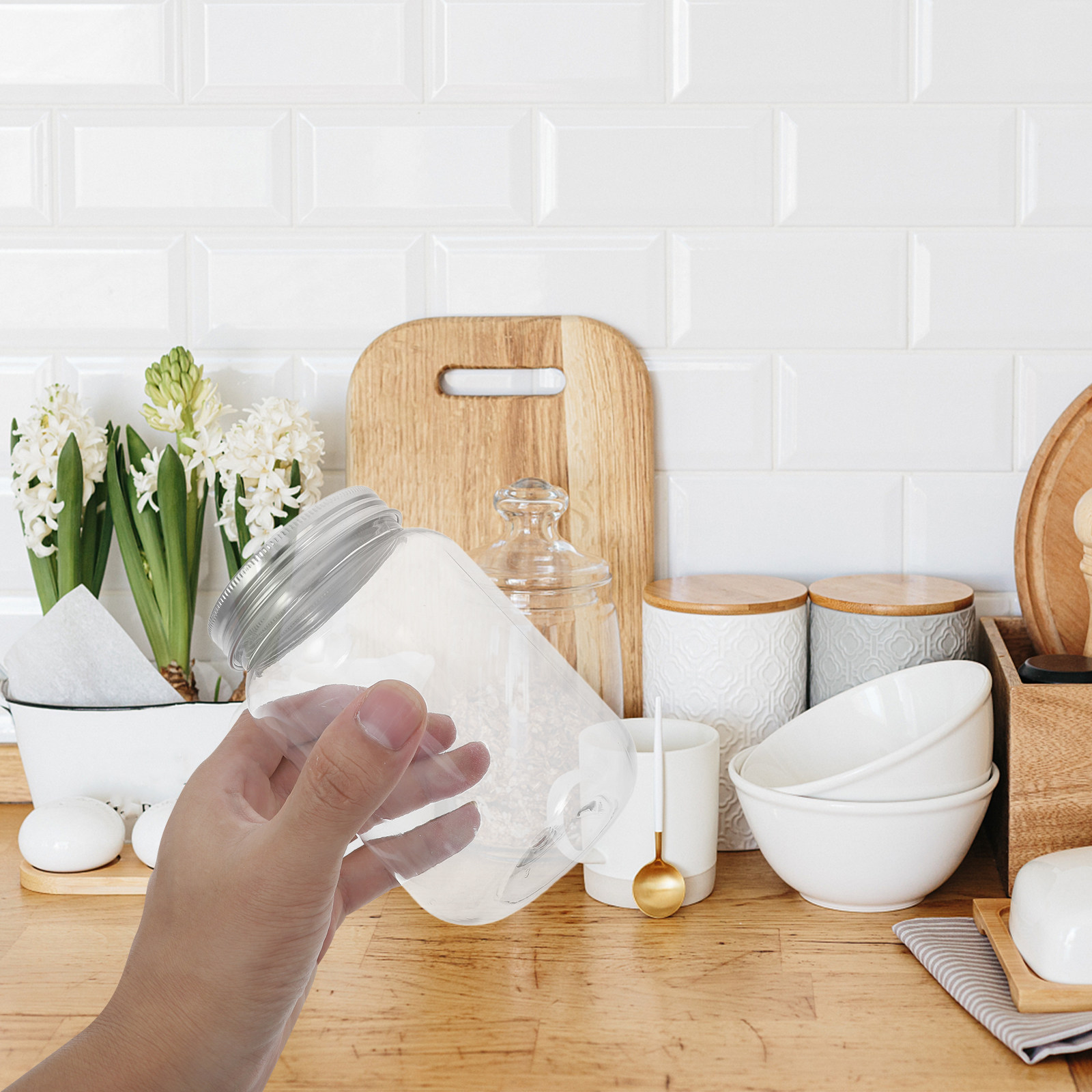 4Pcs Clear Plastic Jars Airtig - Food Storage Containers ulasan dan harga