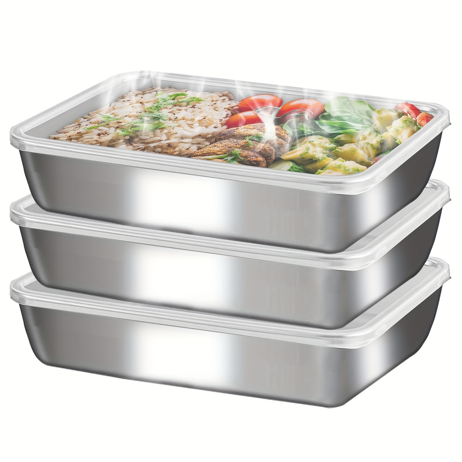 3pcs Stainless Steel Food Cont - Food Storage Meals ulasan dan harga
