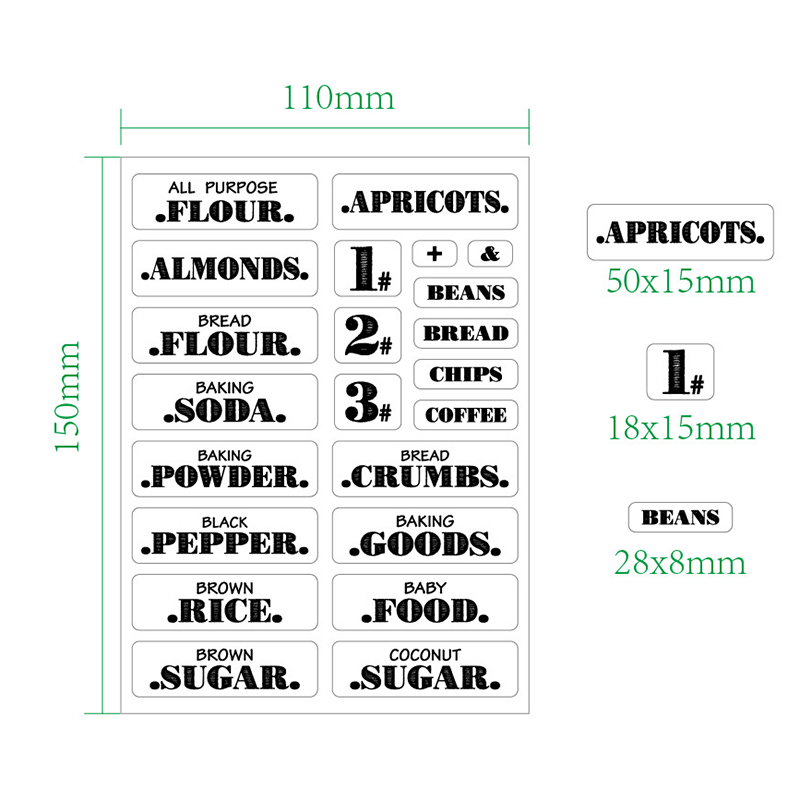 132pcs Kitchen Food Stickers W - Food Storage Labels ulasan dan harga